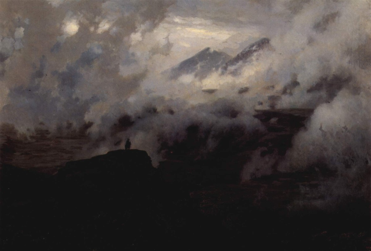 Elbrus in the clouds by Mykola Yaroshenko