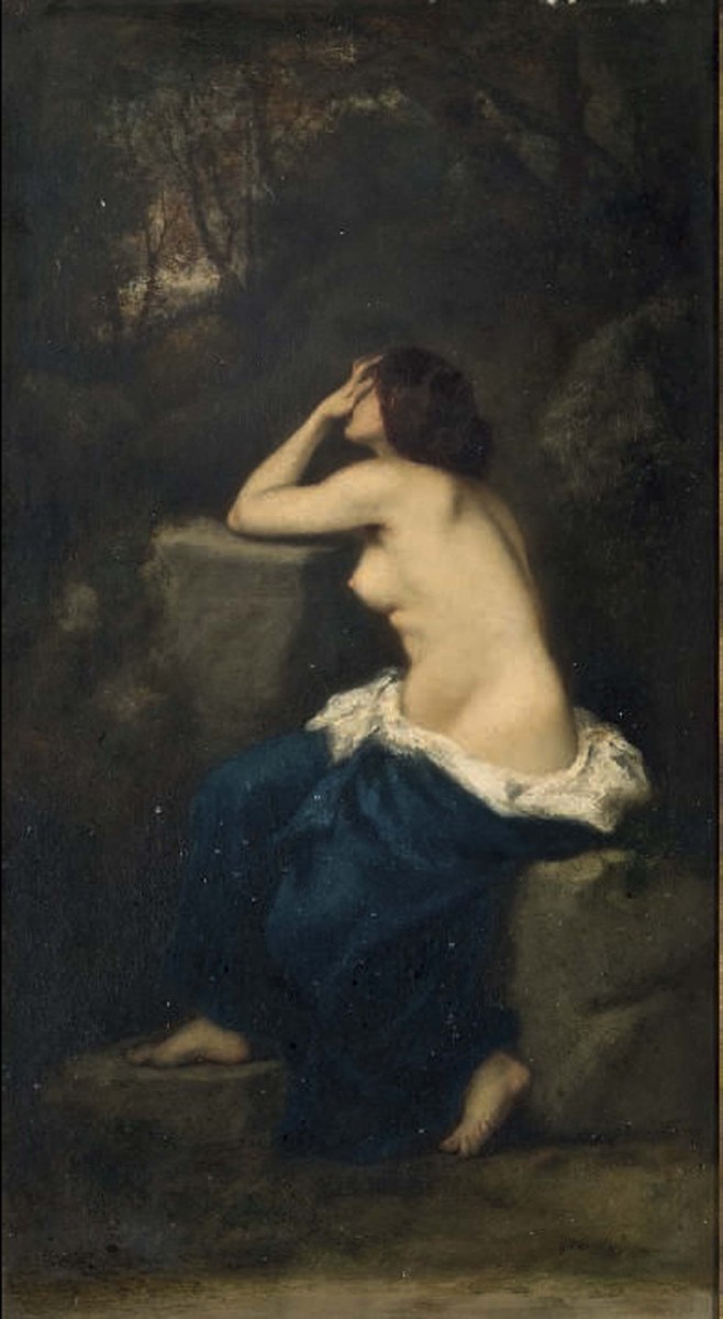 A maiden lamenting in the woods by Narcisse-Virgilio Diaz