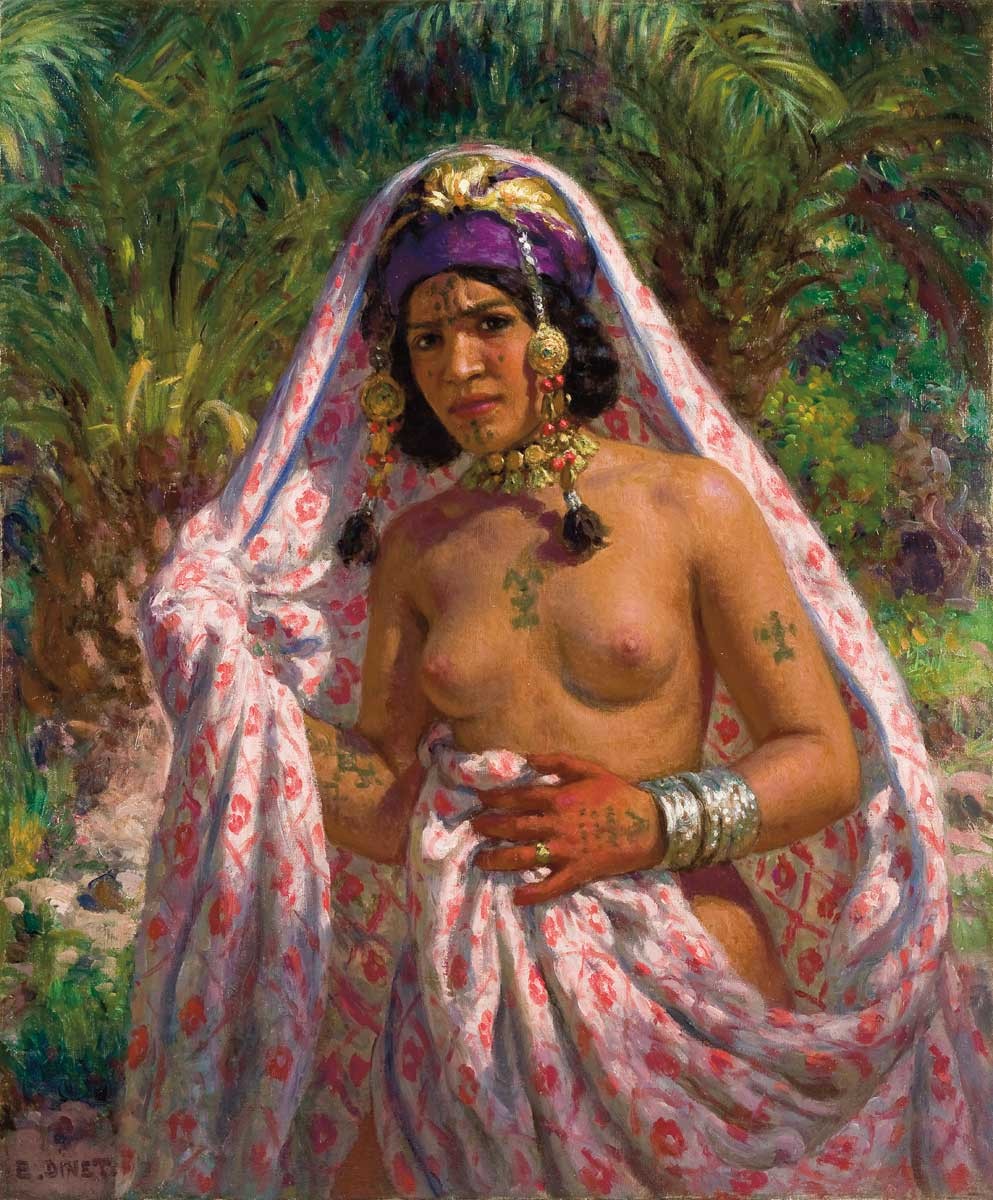 Bather In The Palm Grove by Nasreddine Dinet