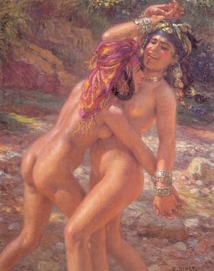 Bathers Wrestling by Nasreddine Dinet
