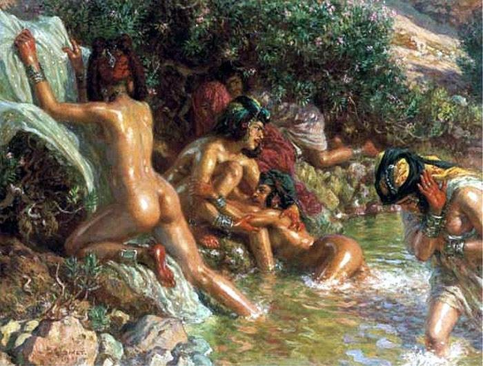 The Bathers Escape by Nasreddine Dinet