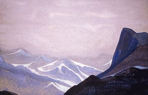 A steep snow slope by Nicholas Roerich