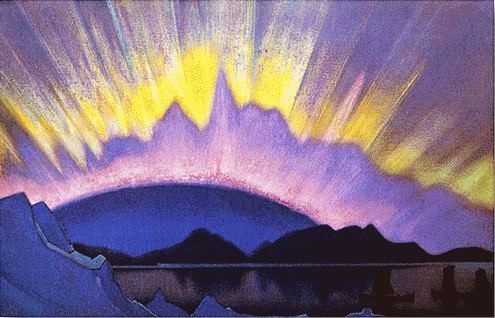 At midnight. Light of the Shambhala. by Nicholas Roerich