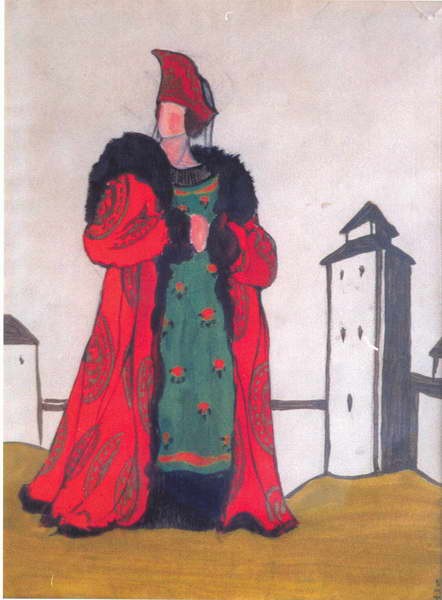 Boyarynia in red by Nicholas Roerich
