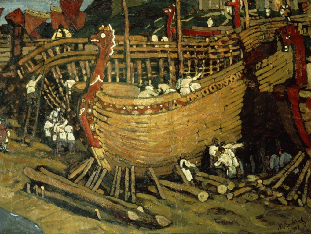 Building the ships by Nicholas Roerich