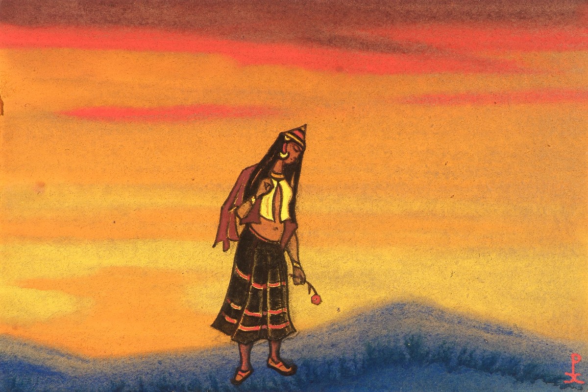 Captive with rose by Nicholas Roerich