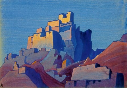 Chiktan citadel in Himalayas by Nicholas Roerich