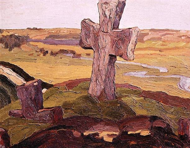 Cross on the Truvor mound by Nicholas Roerich