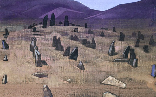 Doring, Tibetian menhirs. by Nicholas Roerich