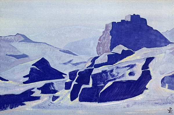 Dzong at evening by Nicholas Roerich