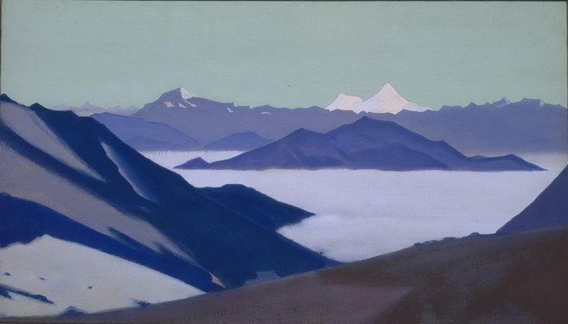 Fog in the mountains. Himalayas. by Nicholas Roerich