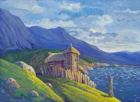 Hermitage at the lake by Nicholas Roerich
