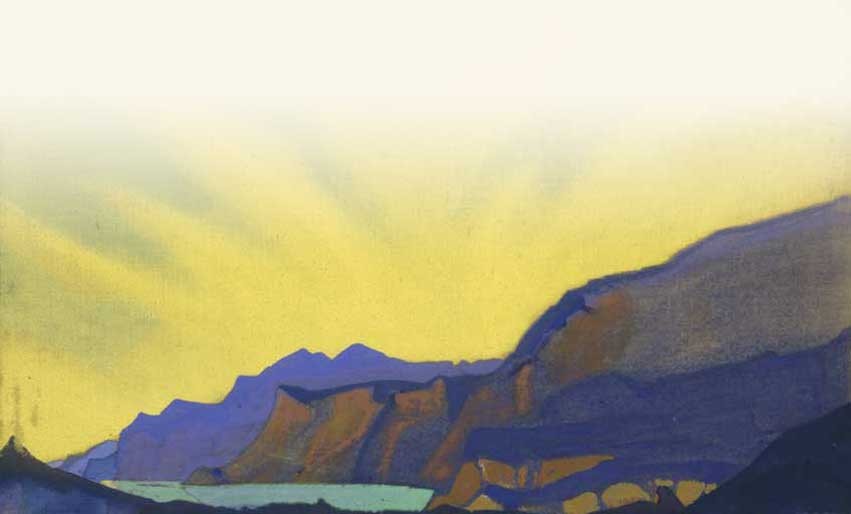 Himalayas. Turquoise lake. by Nicholas Roerich