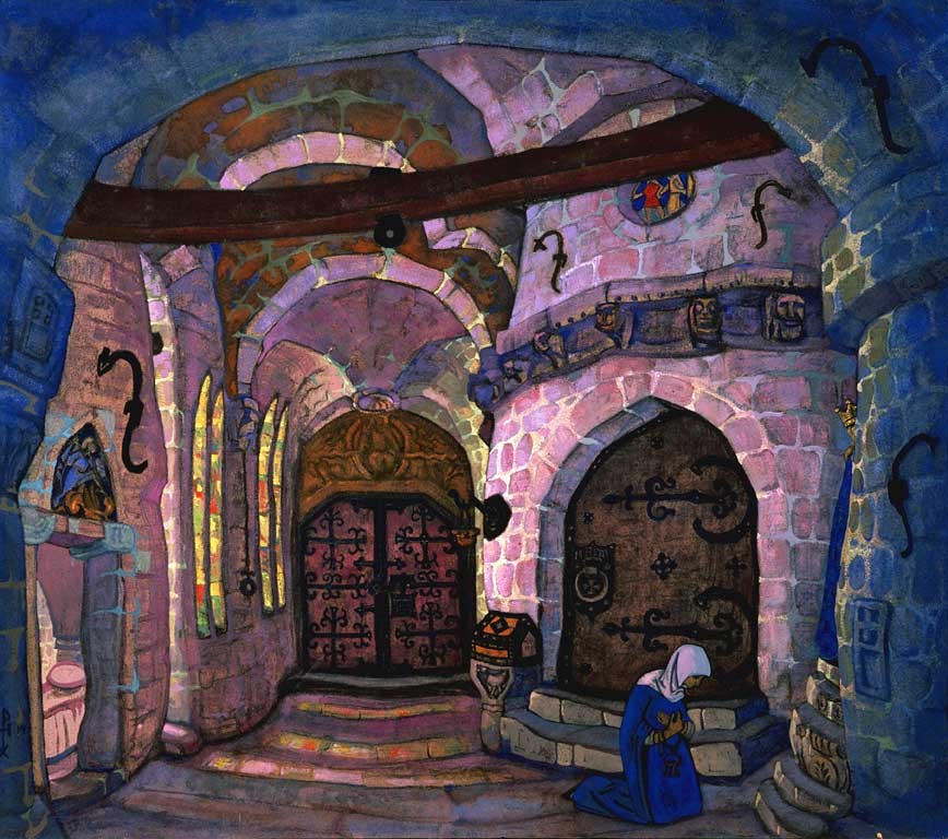 In a monastery by Nicholas Roerich