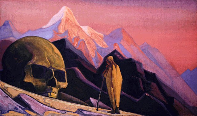 Issa and giant's head by Nicholas Roerich