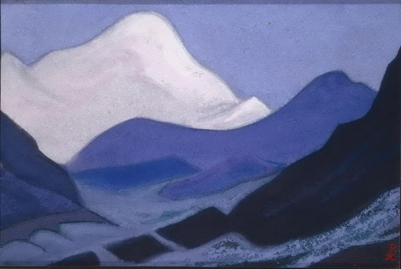 Kampa Dzong. Pink Peak. by Nicholas Roerich