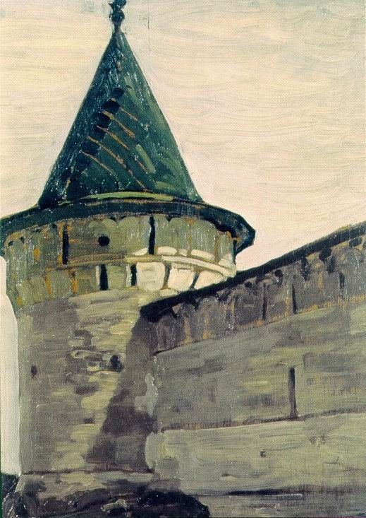 Kostroma. Belfry of Ipatievsky monastery. by Nicholas Roerich