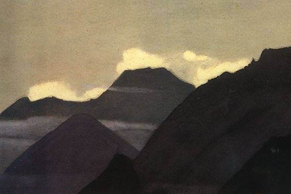 Kuluta. Mountains before the sunset. by Nicholas Roerich
