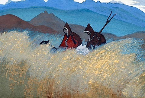 Lamas-reapers by Nicholas Roerich