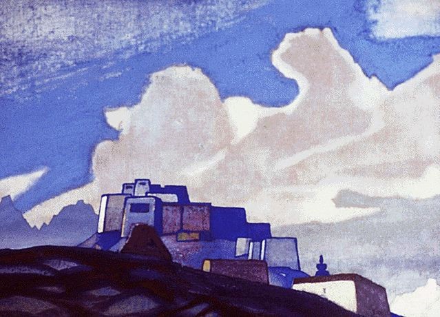 Monastery in the mountains by Nicholas Roerich
