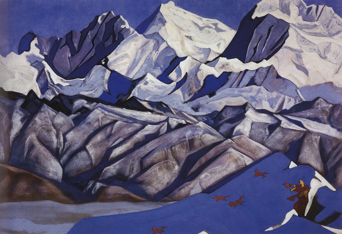 Red horses by Nicholas Roerich