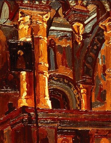 Rostov Veliky. Interior of church of Savior. by Nicholas Roerich