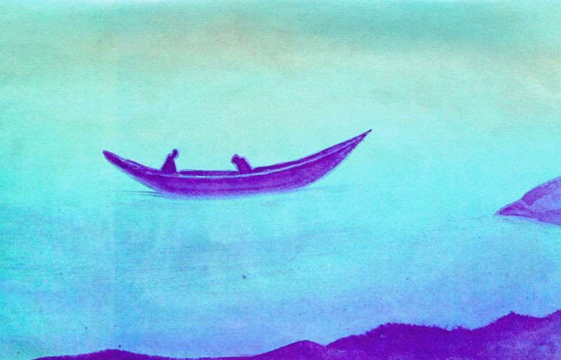 Sadness (Two in boat) by Nicholas Roerich