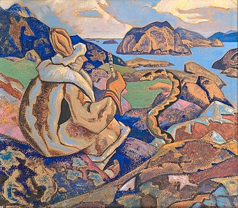 Snakes facing (Whisperer a serpent) by Nicholas Roerich