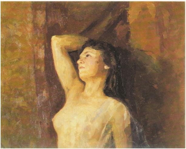 Study of female nude by Nicholas Roerich