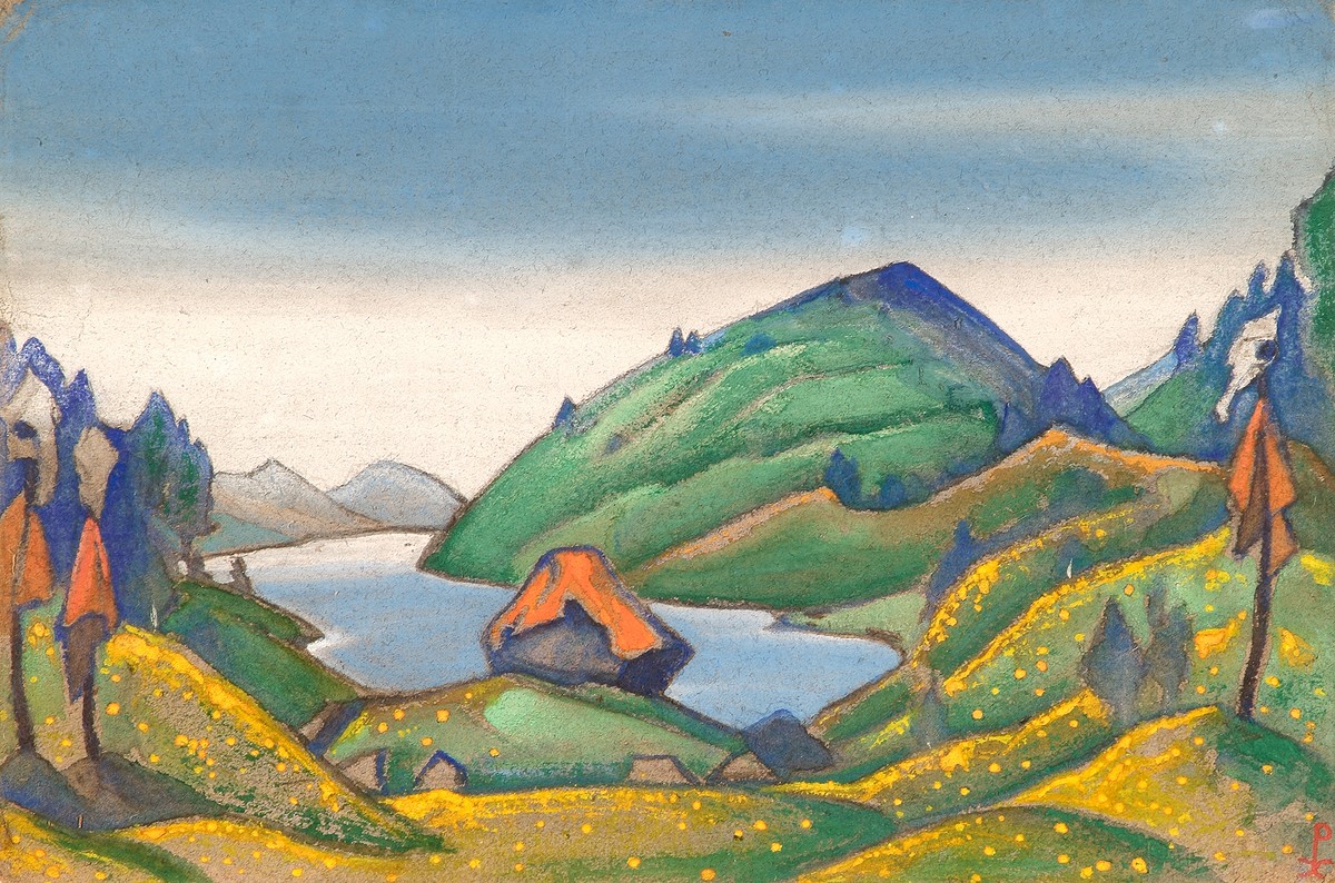 Study of scene decoration for "The Rite of Spring" by Nicholas Roerich