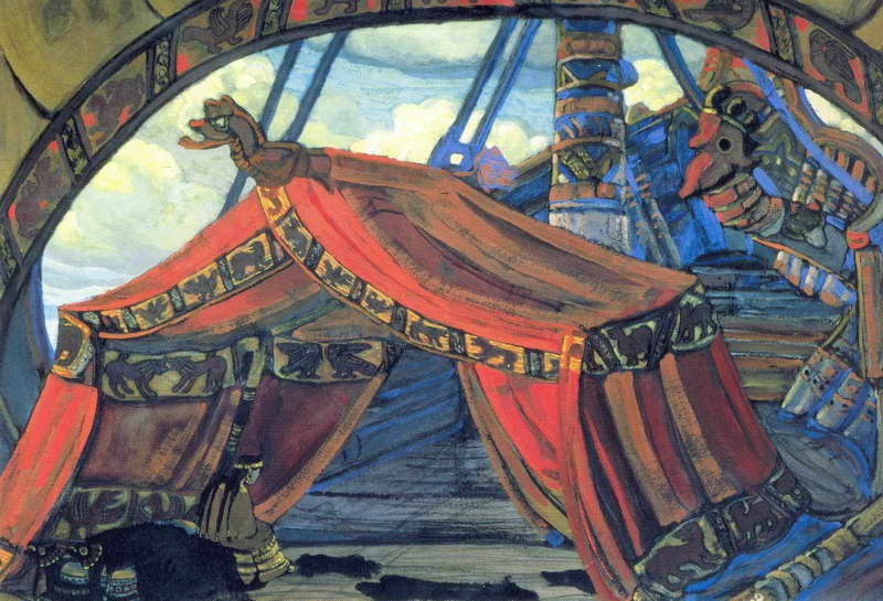 Study of scene design for "Tristan und Isolde" by Nicholas Roerich
