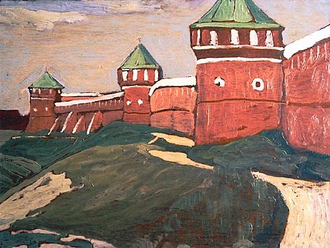 Suzdal. Walls of Saviour-Euthimius Monastery by Nicholas Roerich