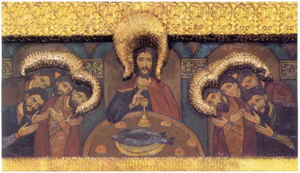 The King's Gate with the gate canopy. The Last Supper. by Nicholas Roerich