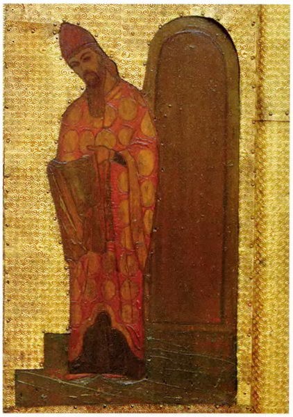 The Virgin Holidays. Introduction of the Virgin in Temple. The high priest Zechariah by Nicholas Roerich