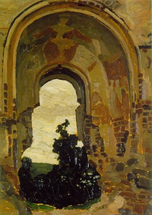 Troki. Sketch of Troki Monastery by Nicholas Roerich