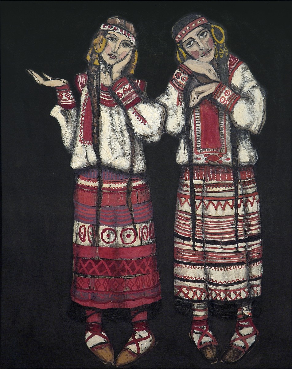 Two girls by Nicholas Roerich