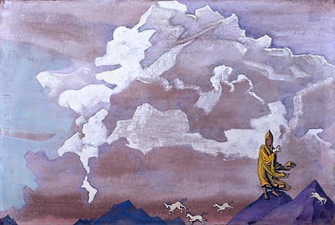 White horses by Nicholas Roerich
