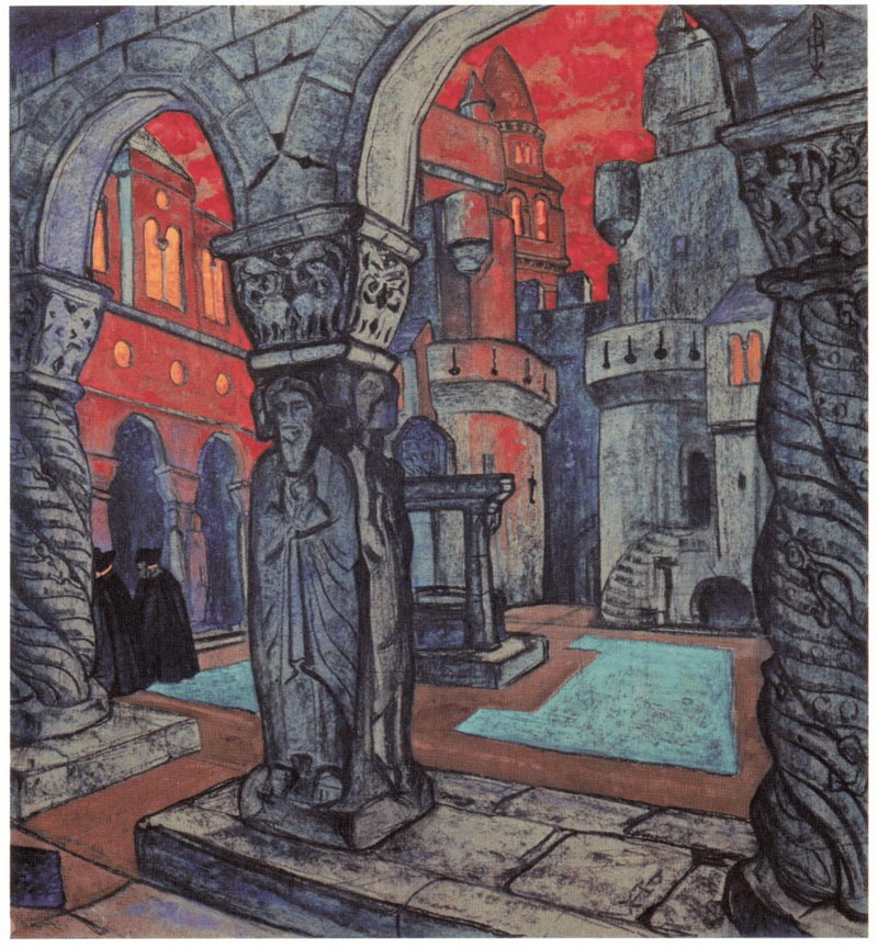 Yard of castle by Nicholas Roerich
