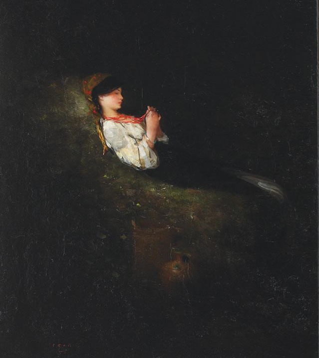 Girl With Red Beads by Nicolae Grigorescu
