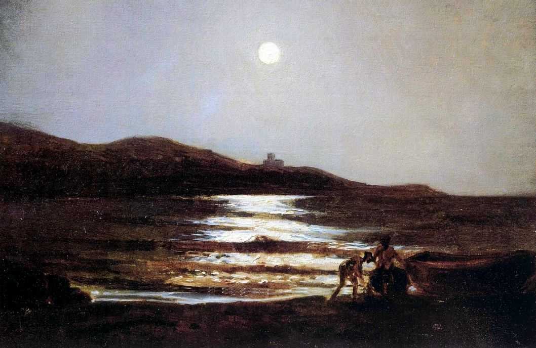 The view from Santo Terenzo at Lerici by night by Nikolai Ge