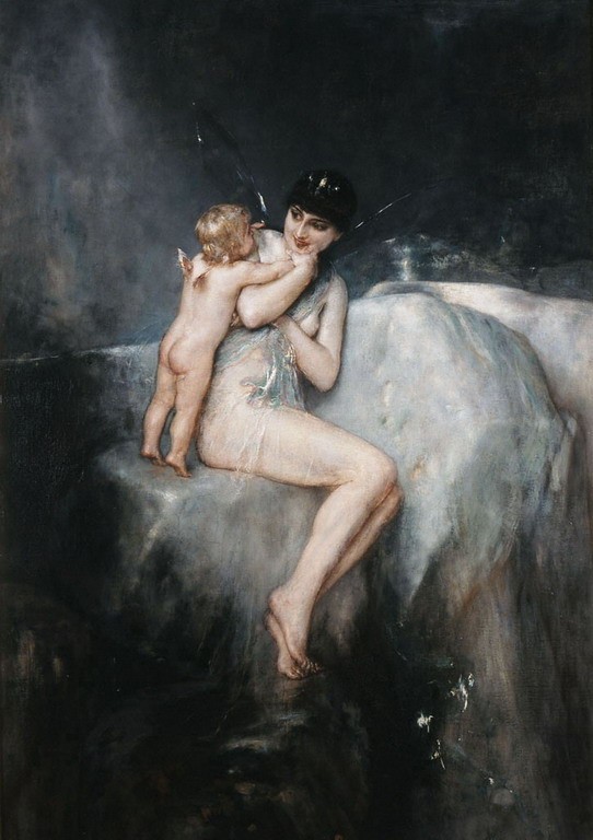 Nymph and Cupid by Nikolaos Gyzis