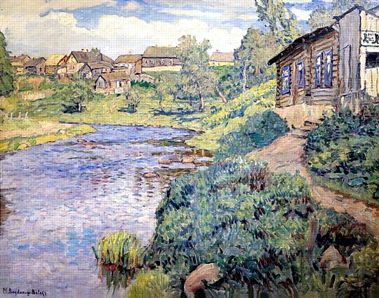 A Provincial Town on a River by Nikolay Bogdanov-Belsky