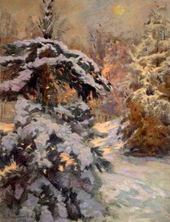Snow in the Night by Nikolay Bogdanov-Belsky