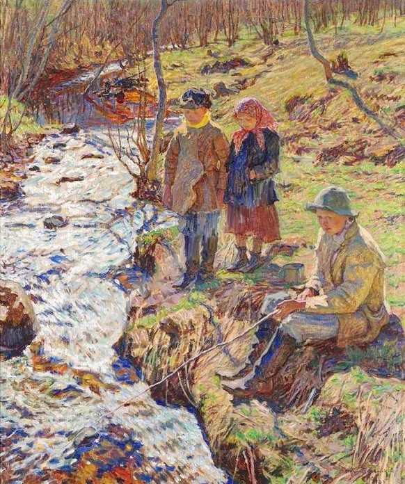 Trout Fishing by Nikolay Bogdanov-Belsky