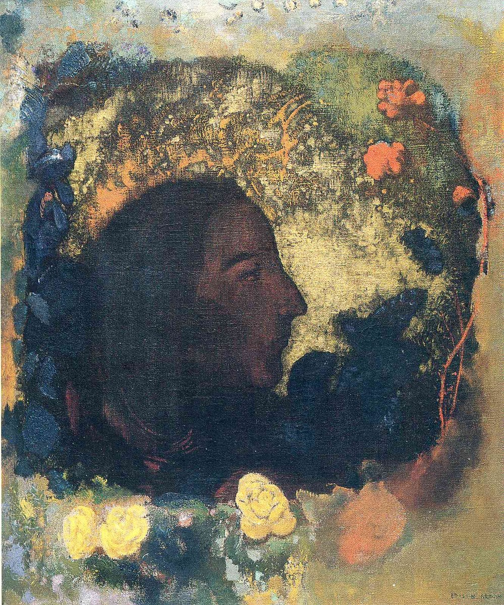 Black Profile (Gauguin) by Odilon Redon