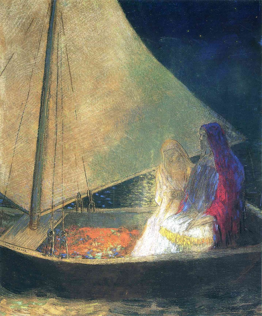 Boat with Two Figures by Odilon Redon