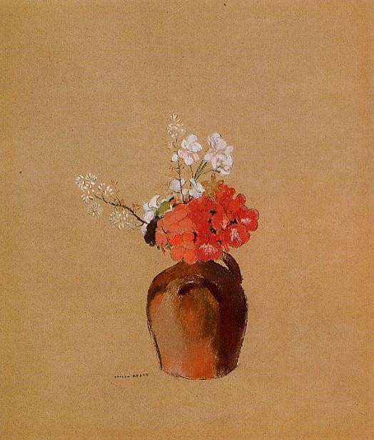 Flowers in a Pot by Odilon Redon