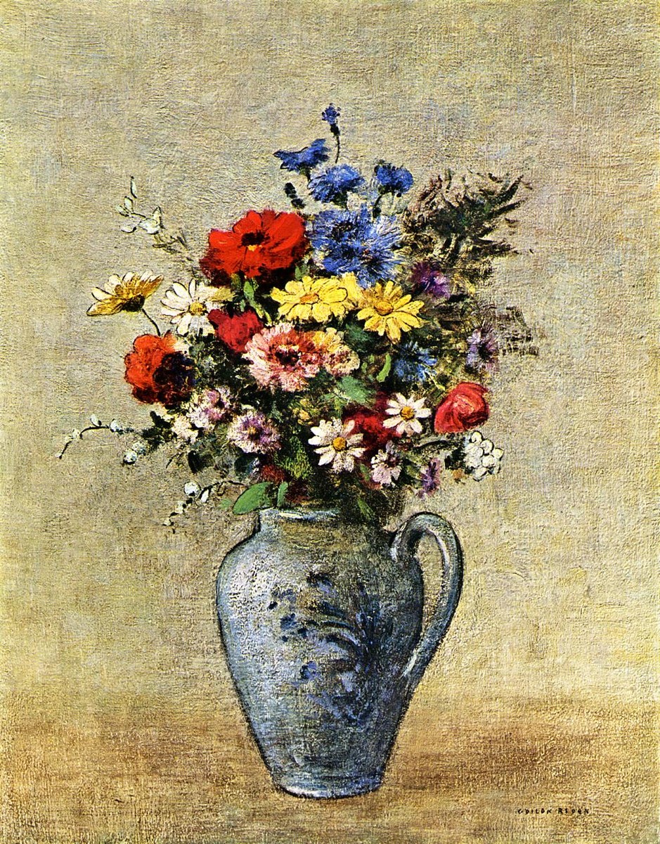 Flowers in a Vase with one Handle by Odilon Redon