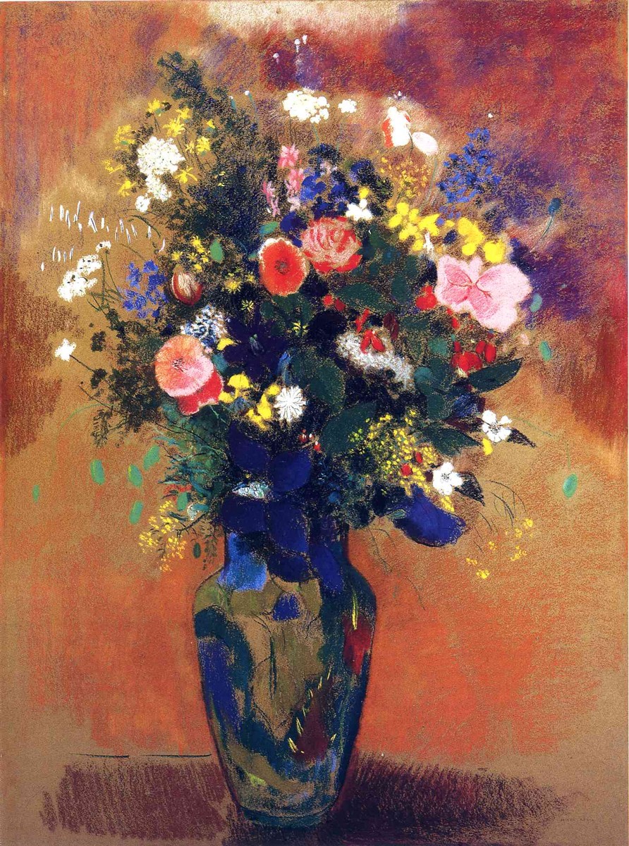 Large Bouquet of Wild Flowers by Odilon Redon