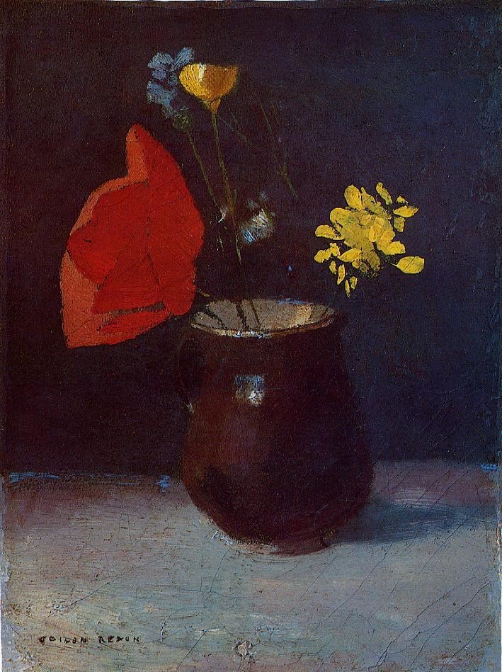 Pitcher of Flowers by Odilon Redon